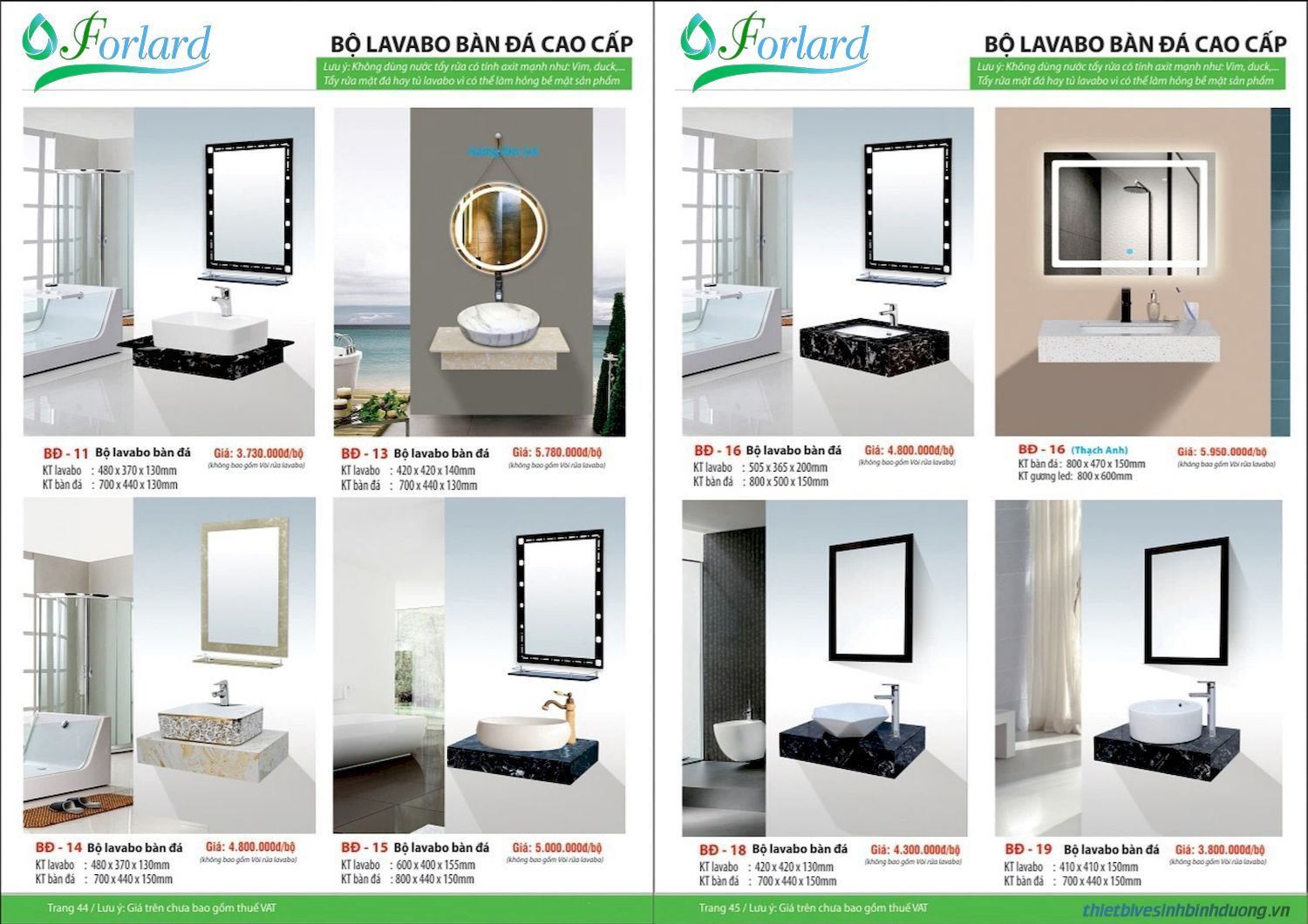 Thiết bị vệ sinh FORLARD Catalogue và Bảng giá mới nhất /Page 22